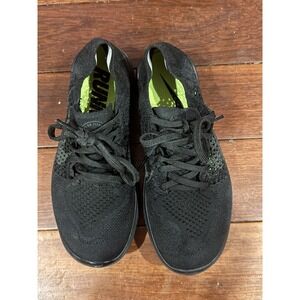 Nike Free RN Flyknit 2018 Shoes Women's 6 Triple Black Running Athletic Sneakers